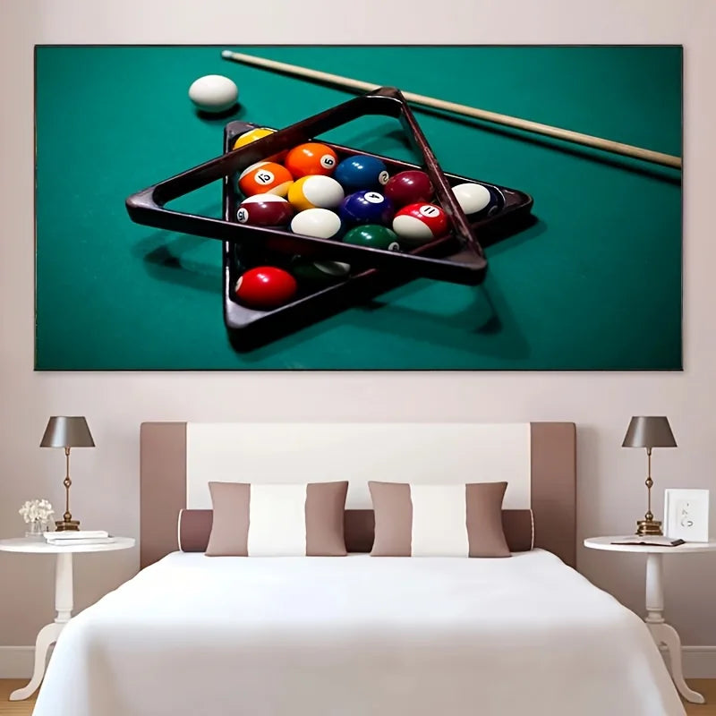 Impression d’art sur toile – Table de billard • Affiche moderne sans cadre.