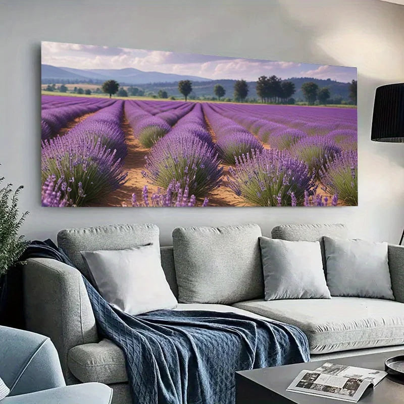 Peinture sur Toile Moderne – Champ Vibrant Abstrait Sans Cadre.