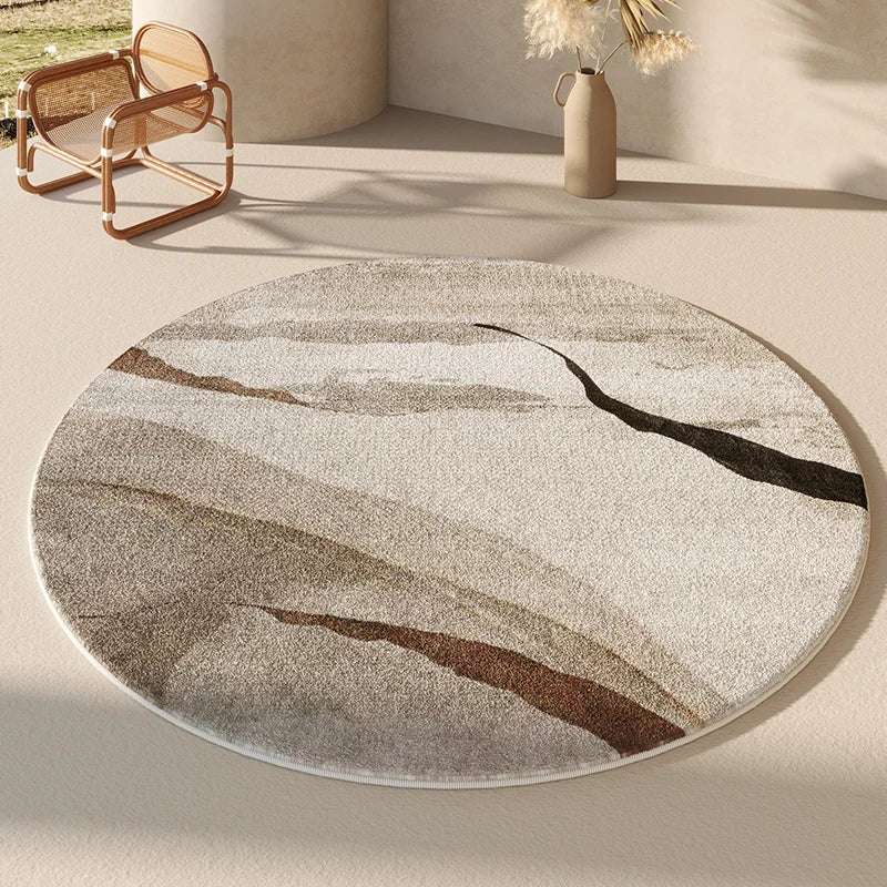 Tapis Rond en Polyester – Absorption d'Eau et Antidérapant, 6 modèles différents et 10 tailles.