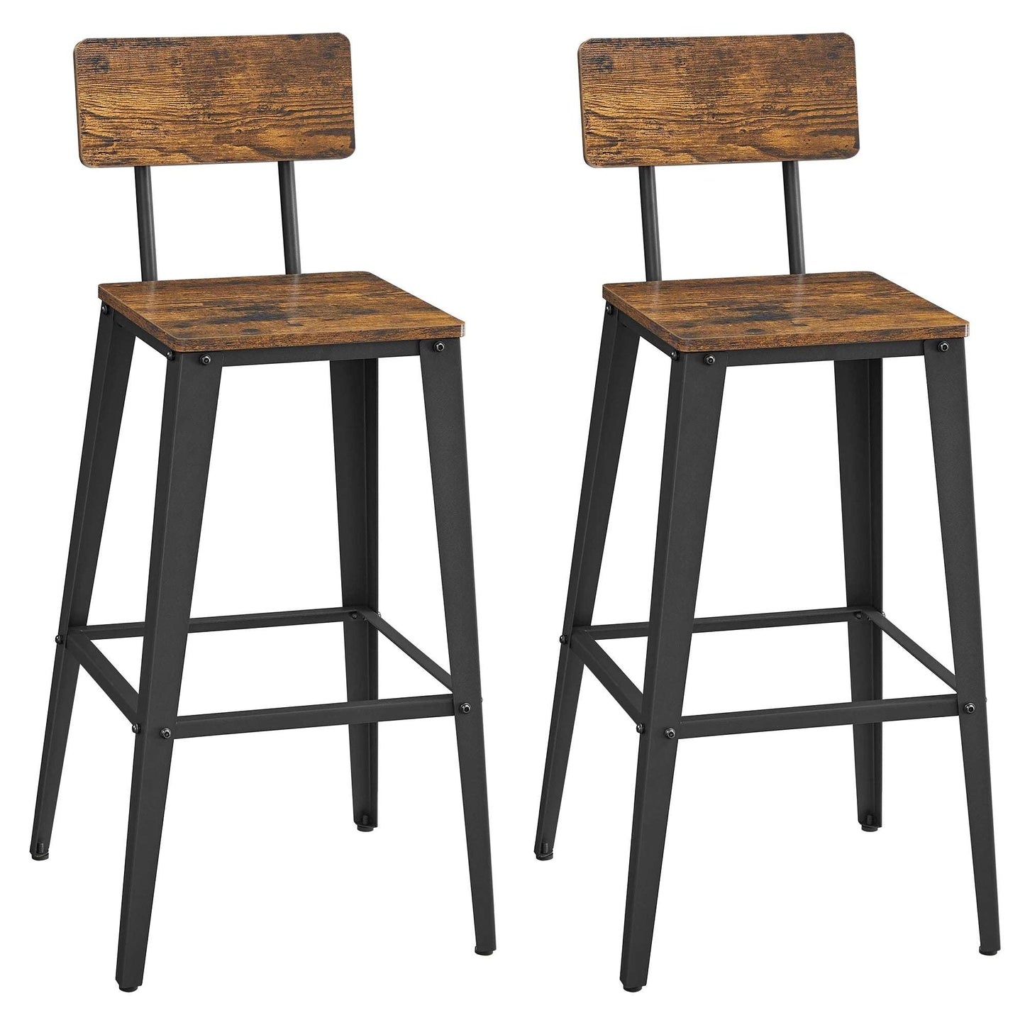 Lot de 2 Tabourets de Bar Industriels – Confort & Stabilité.