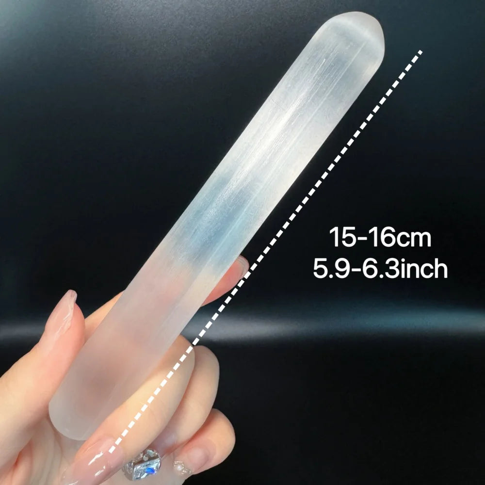 🔮 Baguette de Sélénite Naturelle – Cristal de Guérison & Protection Énergétique.