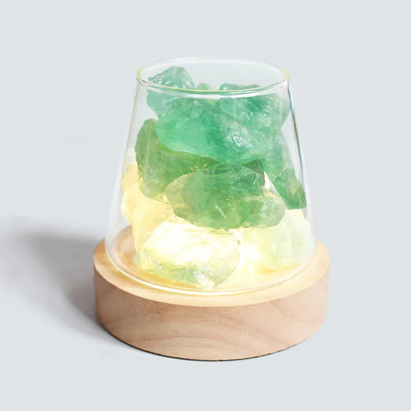 Lampe de Table en Cristal de Sel de l'Himalaya - Diffuseur d'Huiles Essentielles.