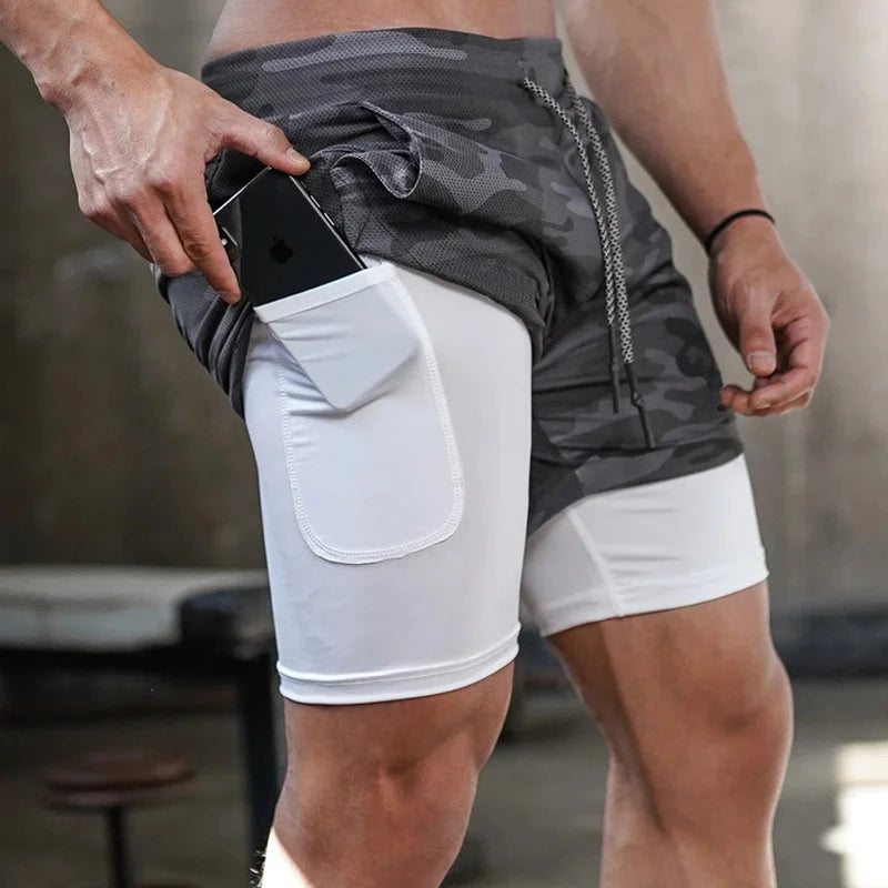 2 in 1 Sports Shorts - Comfort and Performance for Men.