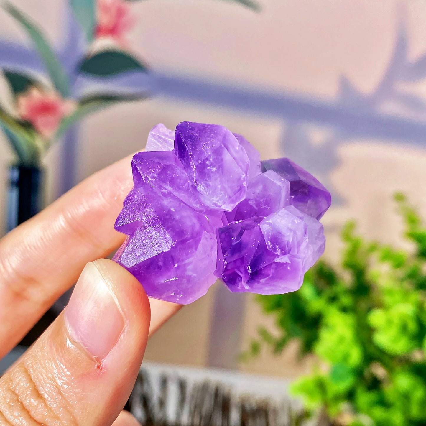 💜 Décoration Florale en Grappe d'Améthyste Naturelle.