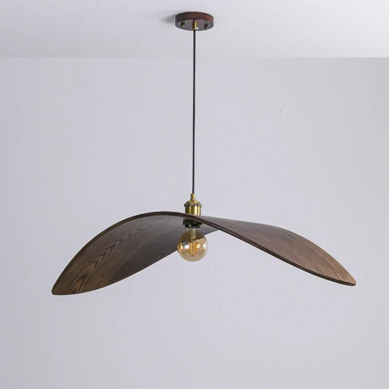 Walnut and Bamboo Wood Pendant Lamp – Natural Elegance and Unique Design.
