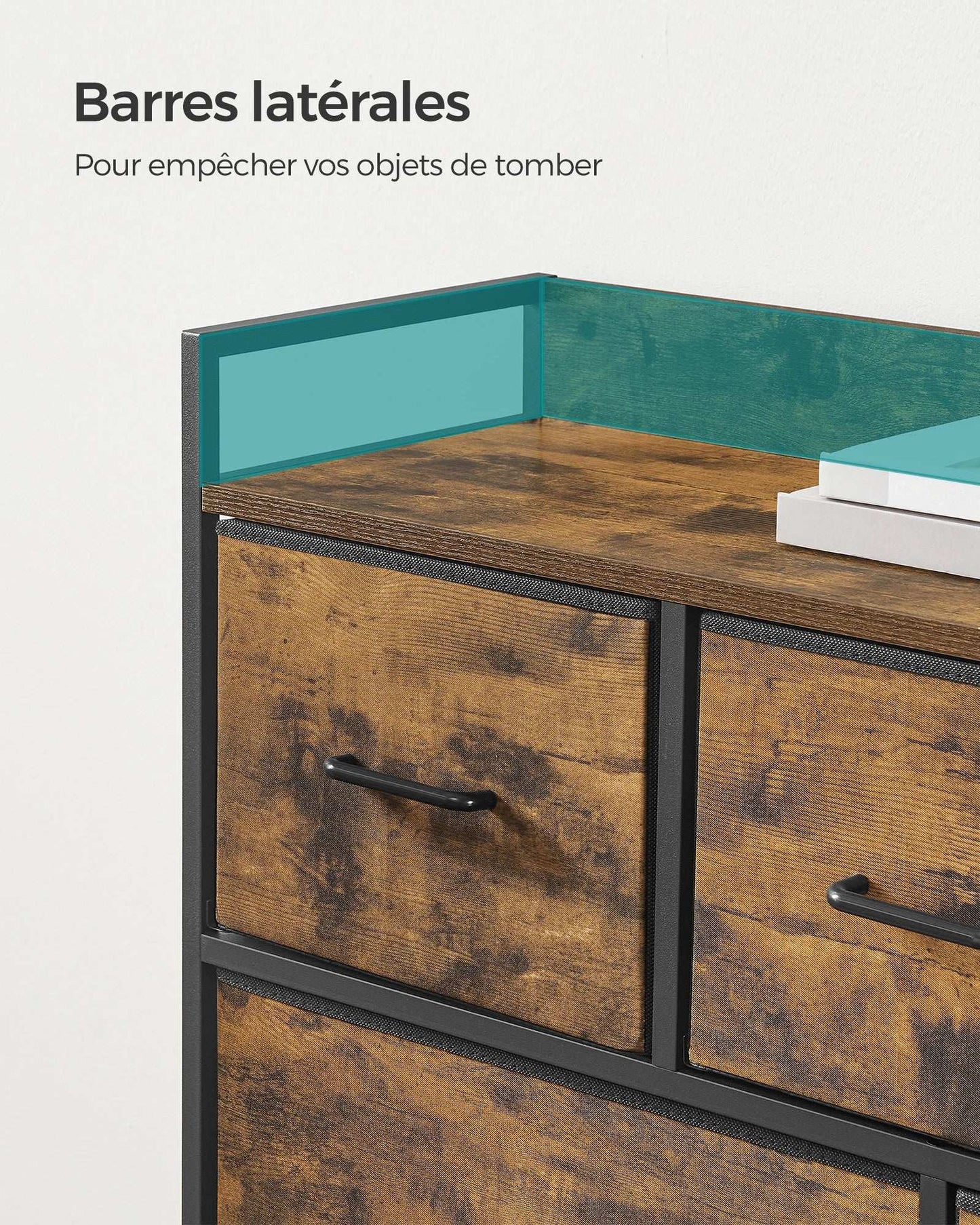 Commode de Salon à 7 Tiroirs | Design Industriel & Rangement Optimal.
