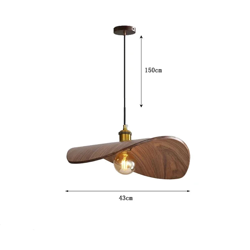Walnut and Bamboo Wood Pendant Lamp – Natural Elegance and Unique Design.