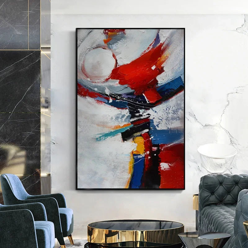 🖌️ Grande Peinture à l'Huile Abstraite – Art Mural Moderne 100% Peint à la Main.