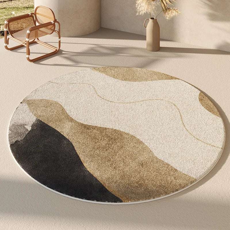 Tapis Rond en Polyester – Absorption d'Eau et Antidérapant, 6 modèles différents et 10 tailles.