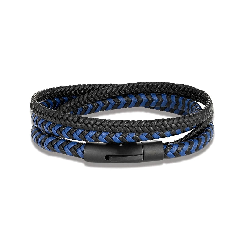 🖤 Bracelet en Cuir Double Couche pour Homme – Élégance et Simplicité.