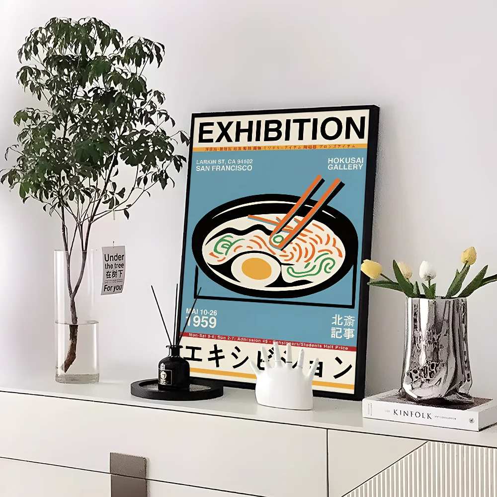 Sticker mural de paupières de papier blanc d'aliments japonais, autocollants muraux d'art, affiche pour la décoration de bar, décor de salon