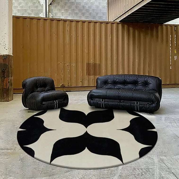 Tapis rond rayé en polyester – Confortable, antidérapant, Disponible en 9 modèles et 12 tailles.