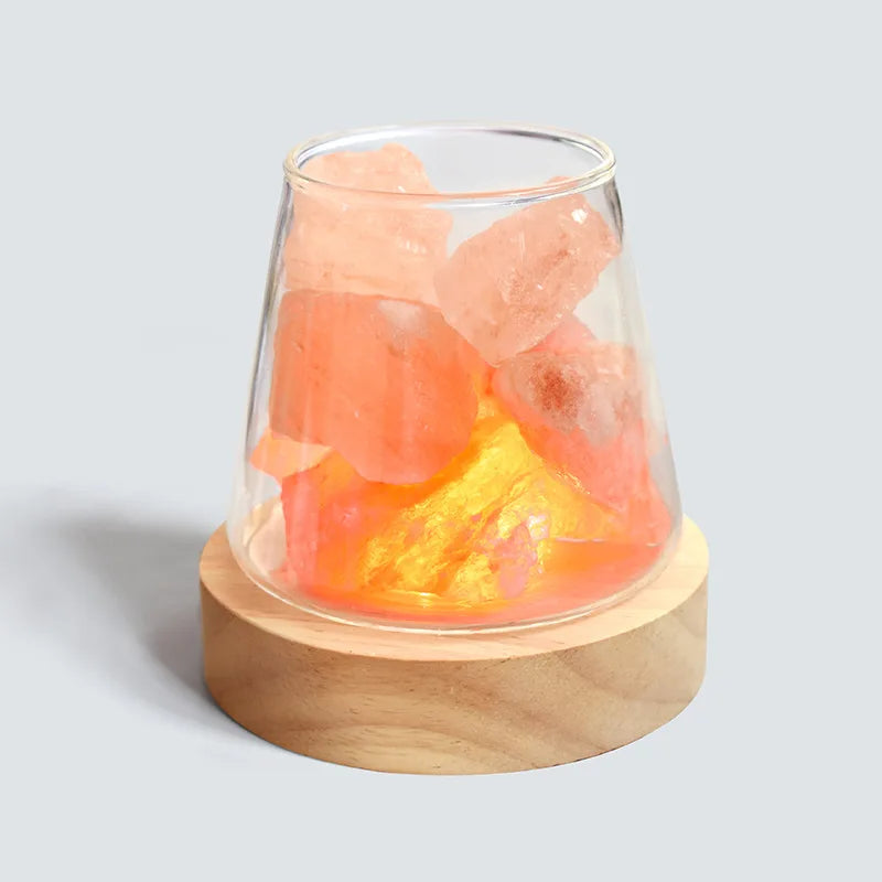 Lampe de Table en Cristal de Sel de l'Himalaya - Diffuseur d'Huiles Essentielles.