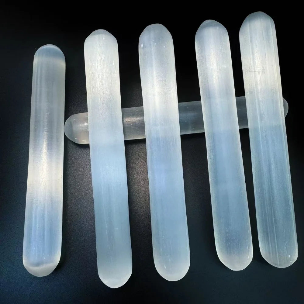 🔮 Baguette de Sélénite Naturelle – Cristal de Guérison & Protection Énergétique.