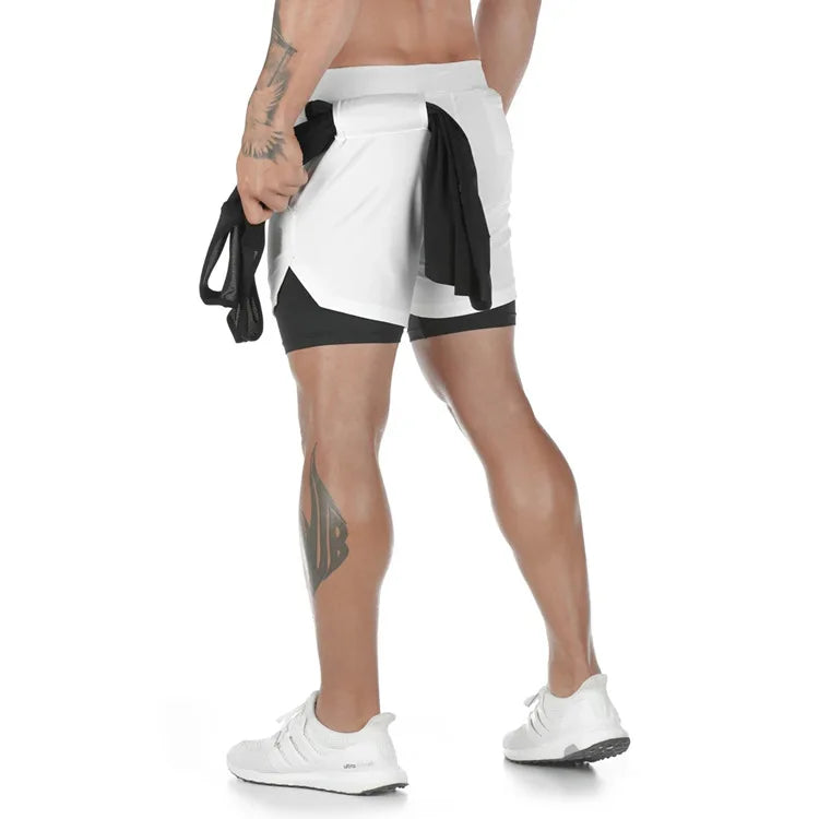 2 in 1 Sports Shorts - Comfort and Performance for Men.