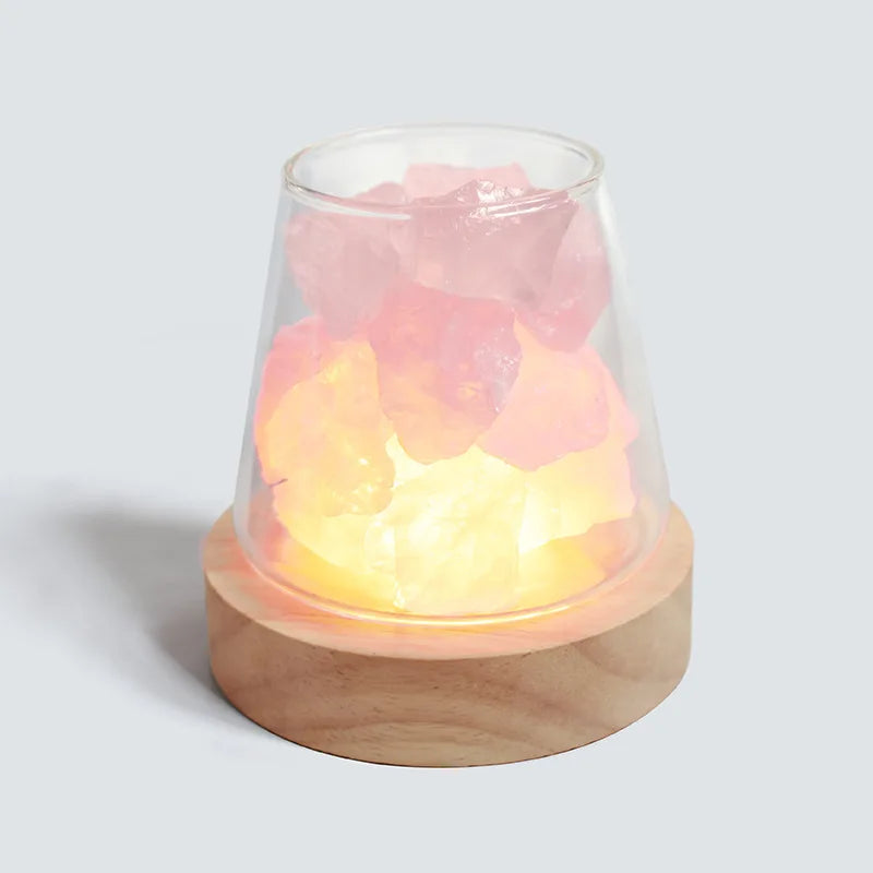 Lampe de Table en Cristal de Sel de l'Himalaya - Diffuseur d'Huiles Essentielles.