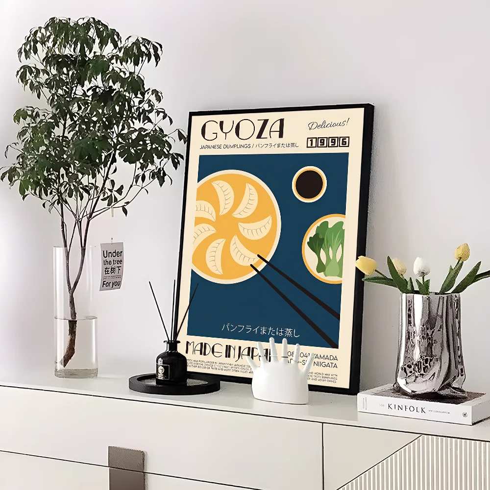 Sticker mural de paupières de papier blanc d'aliments japonais, autocollants muraux d'art, affiche pour la décoration de bar, décor de salon