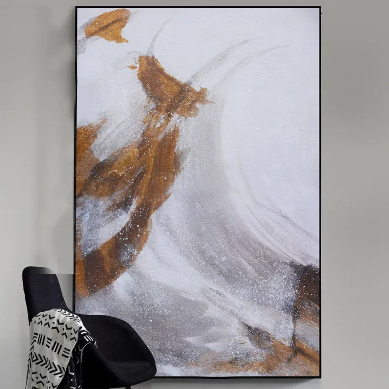 🖌️ Grande Peinture à l'Huile Abstraite – Art Mural Moderne 100% Peint à la Main.