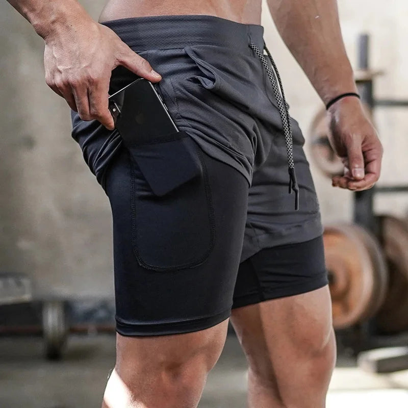 2 in 1 Sports Shorts - Comfort and Performance for Men.