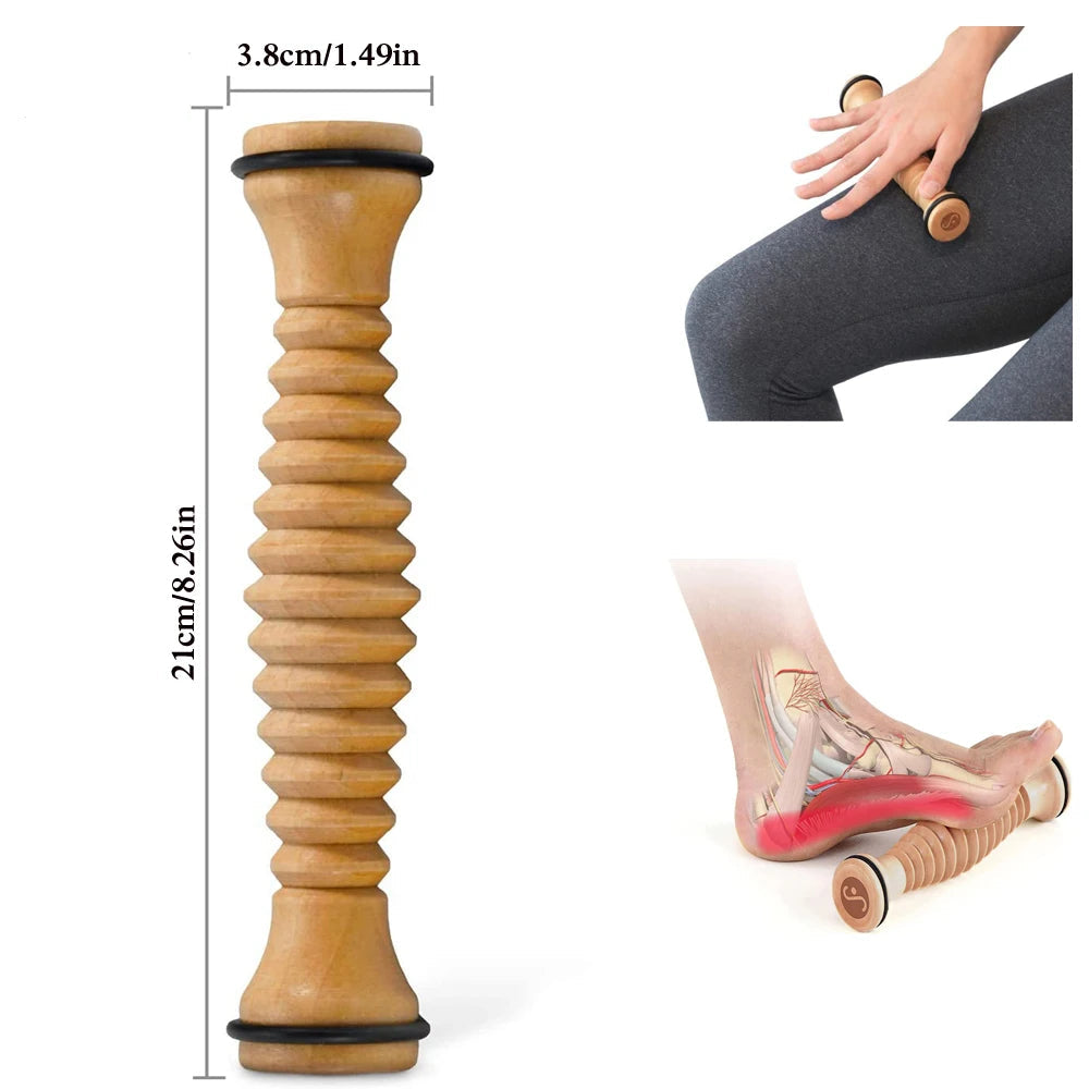 Wooden Foot Massage Roller – Relaxation & Reflexology.