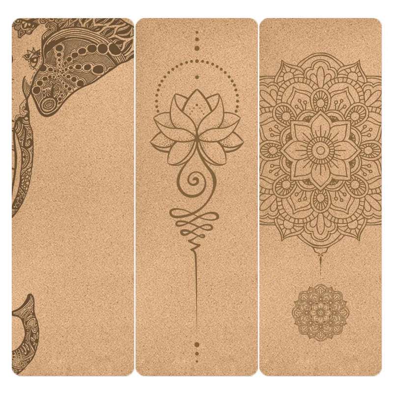 Tapis de Yoga en Liège Naturel & TPE – Adhérence, Confort & Écologie, 3 style disponible.