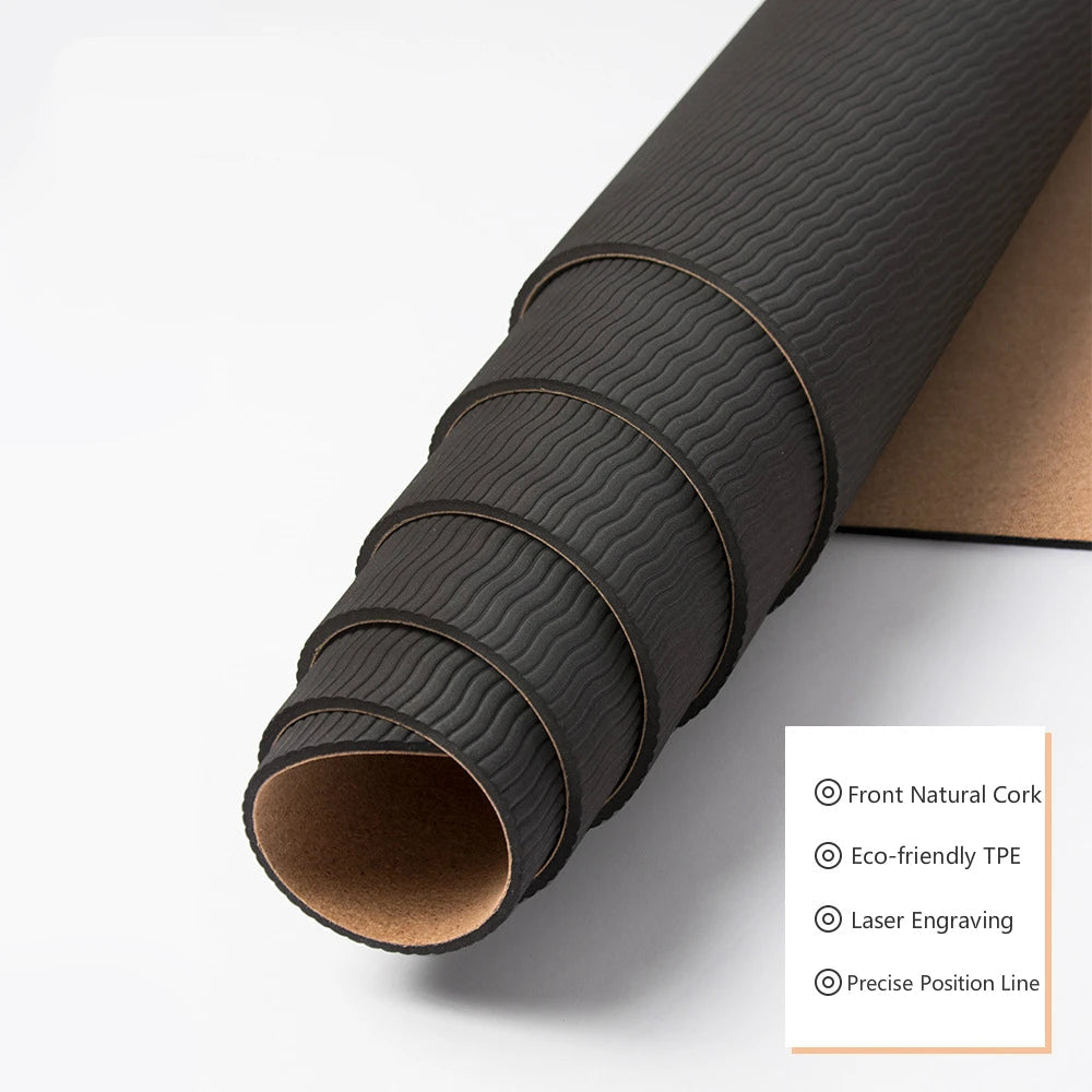 Tapis de Yoga en Liège Naturel & TPE – Adhérence, Confort & Écologie, 3 style disponible.