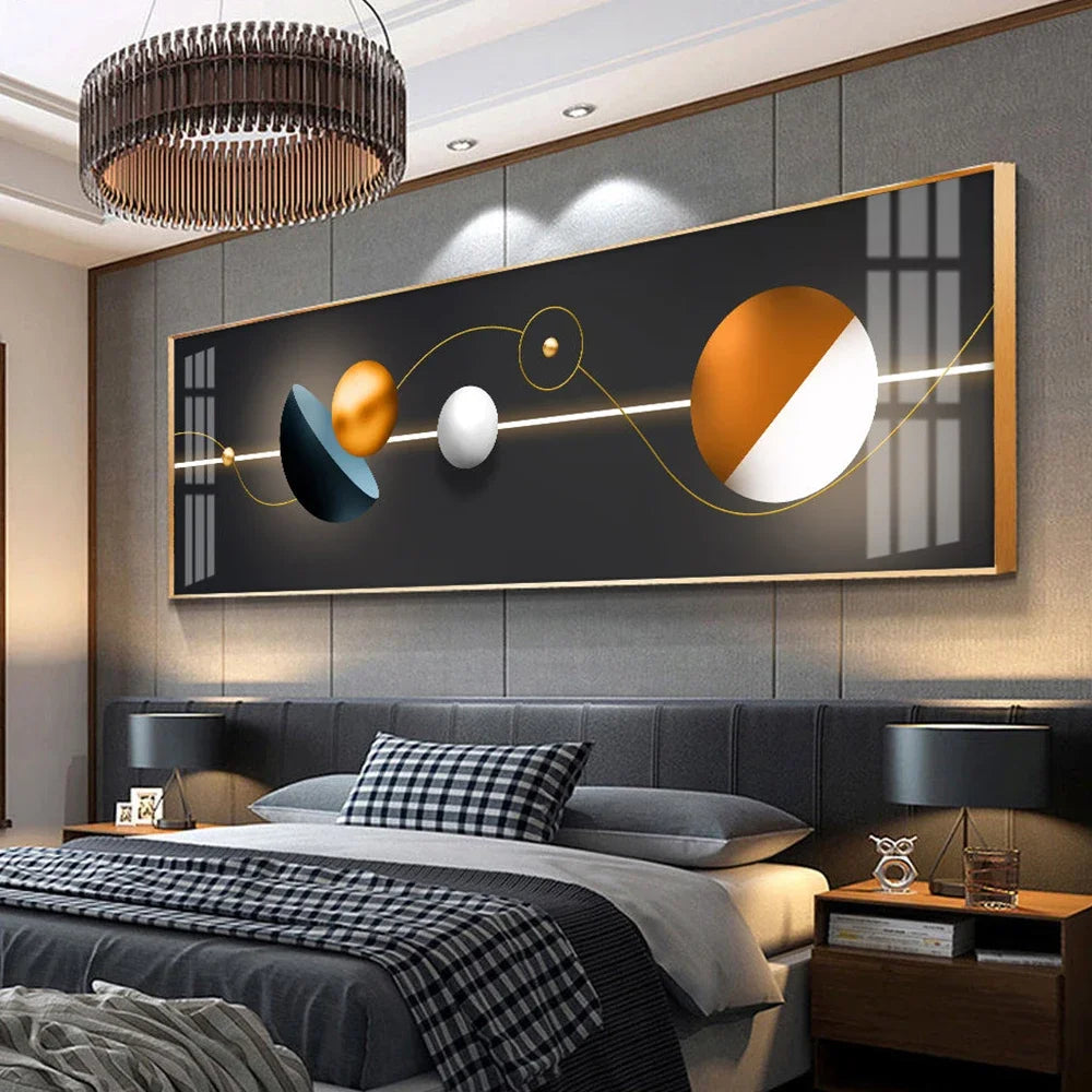 🖼️ Peinture sur Toile Dorée Art Géométrique Moderne & Luxe Abstrait.