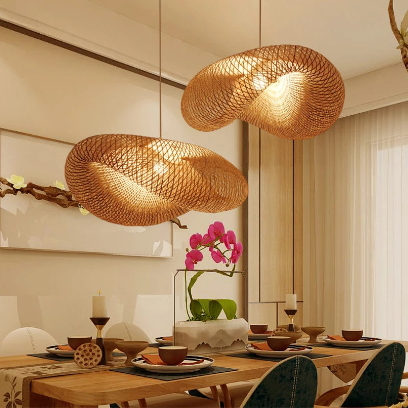 Woven Bamboo Chandelier – Natural and Handcrafted Elegance.