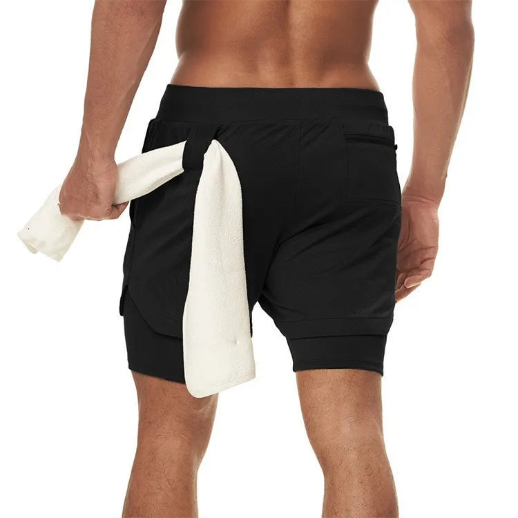 2 in 1 Sports Shorts - Comfort and Performance for Men.