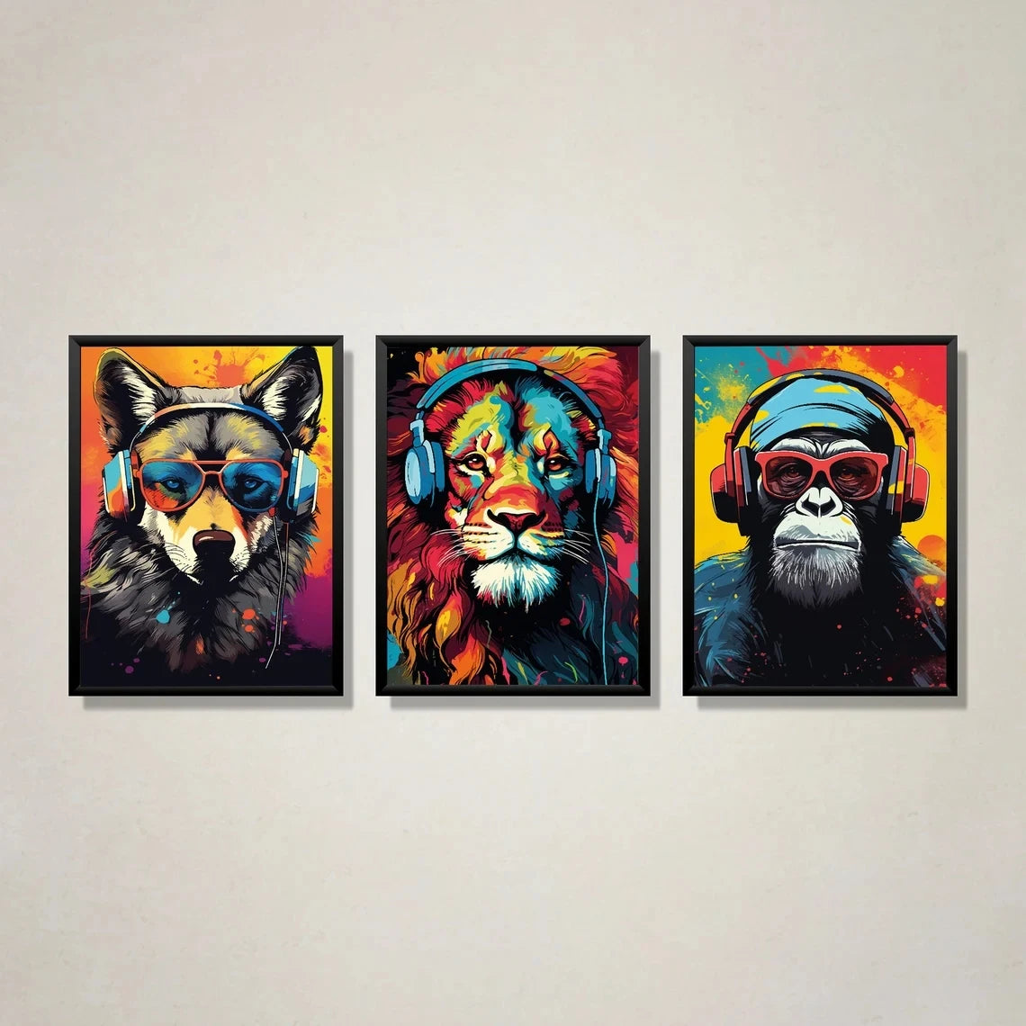 Triptyque Graffiti Gaming – Art Mural Moderne pour Chambre de Garçon.