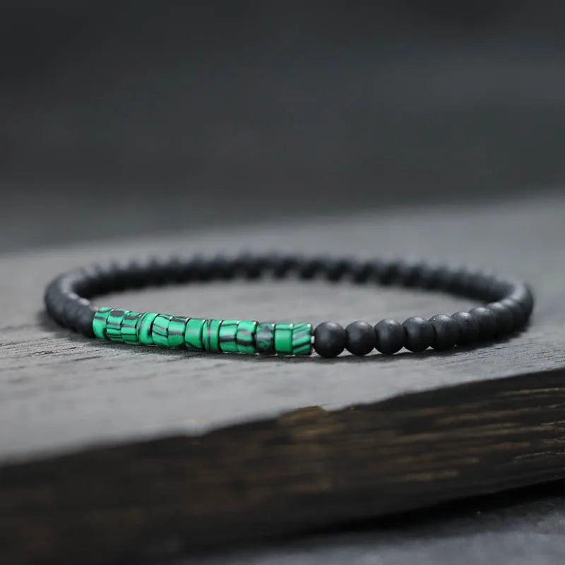 đ€ Bracelet en Onyx & Pierre Empereur â ĂlĂ©gance Artisanale.
