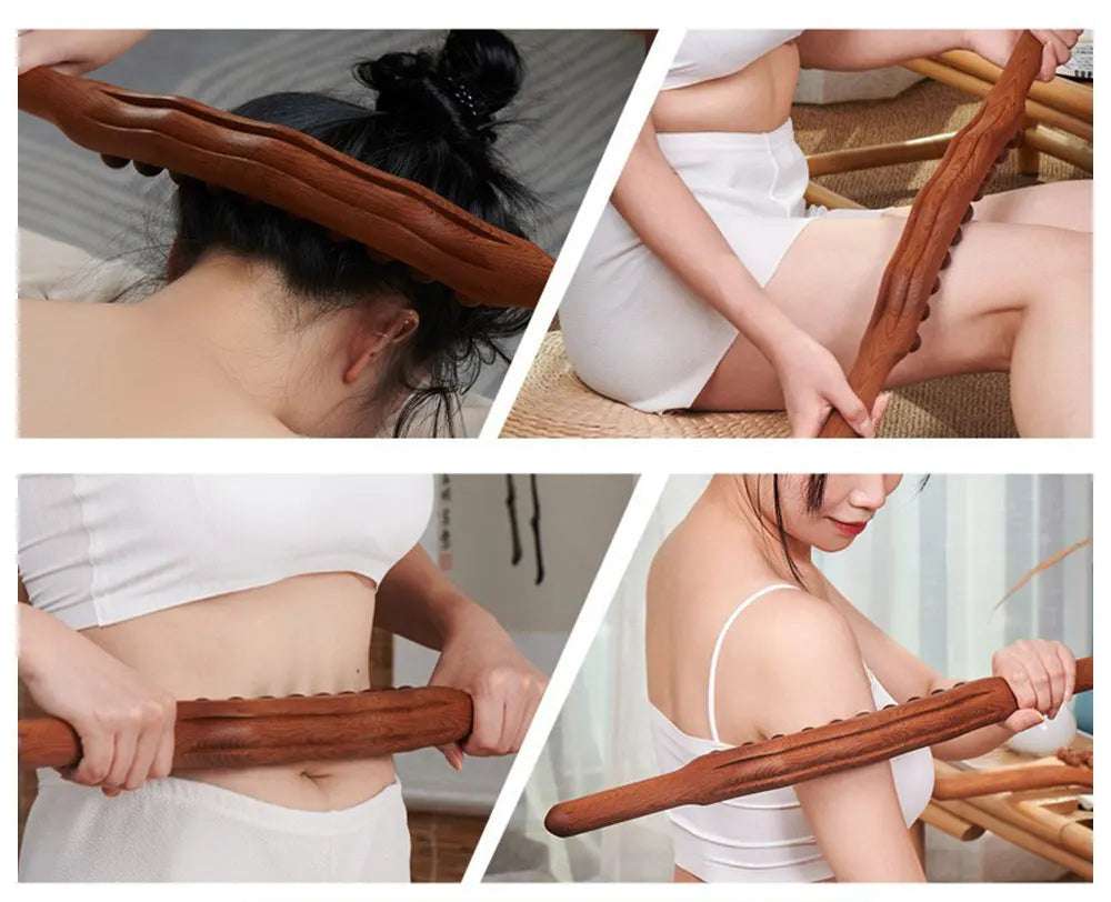 Bâton de Massage en Bois de Hêtre.