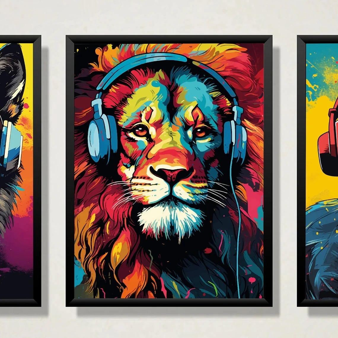 Triptyque Graffiti Gaming – Art Mural Moderne pour Chambre de Garçon.