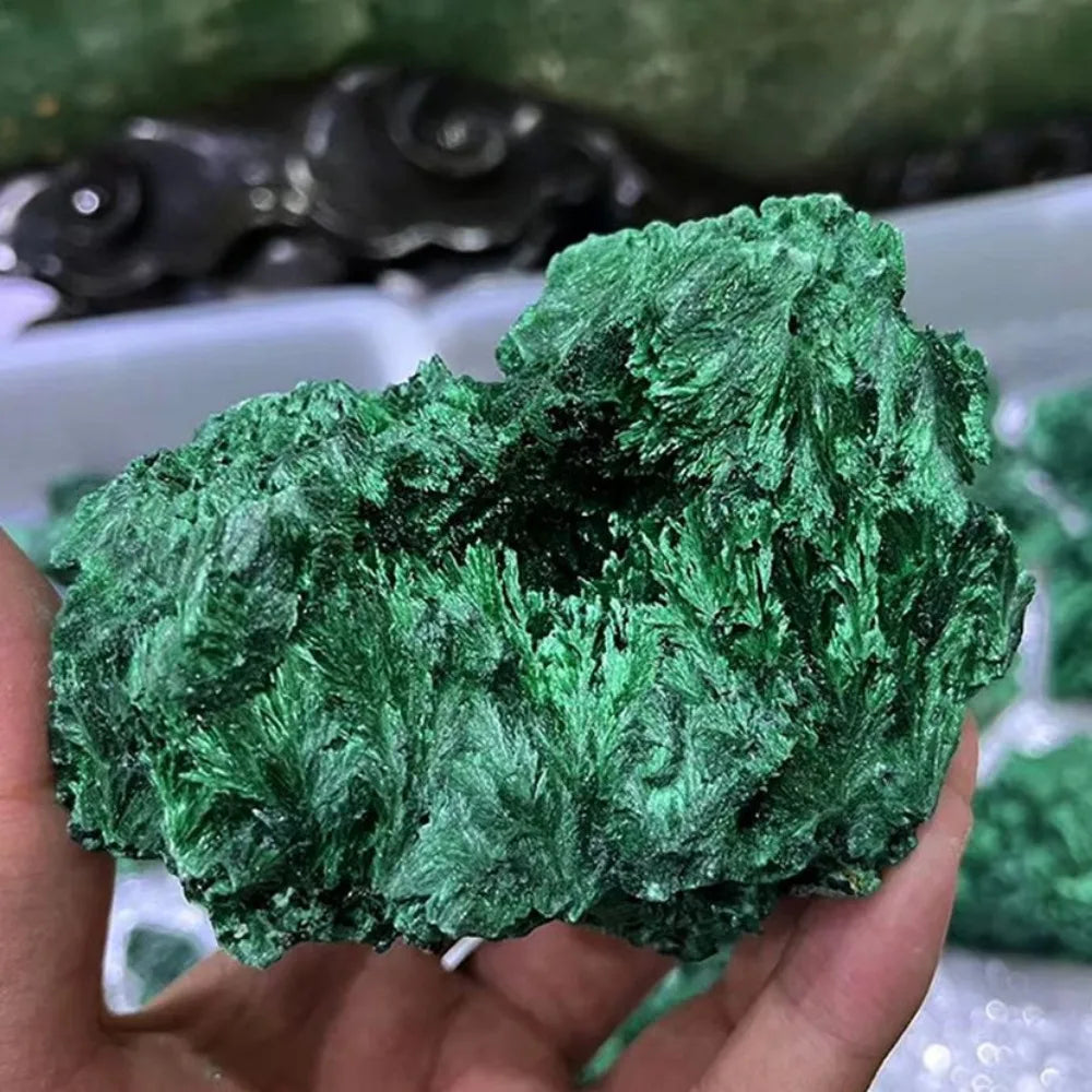 đ Pierre Brute de Malachite Naturelle â Cristal DĂ©coratif ĂnergĂ©tique.