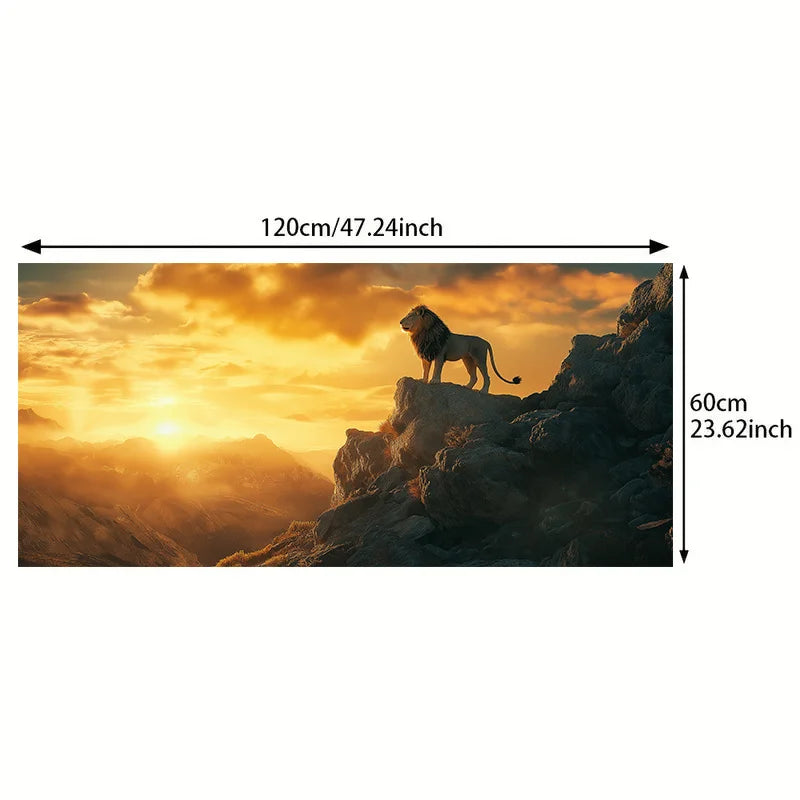Toile Moderne Jeune Lion – Impression Abstraite Sans Cadre 60x120 cm.