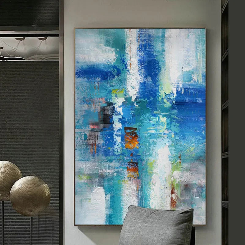 🖌️ Grande Peinture à l'Huile Abstraite – Art Mural Moderne 100% Peint à la Main.