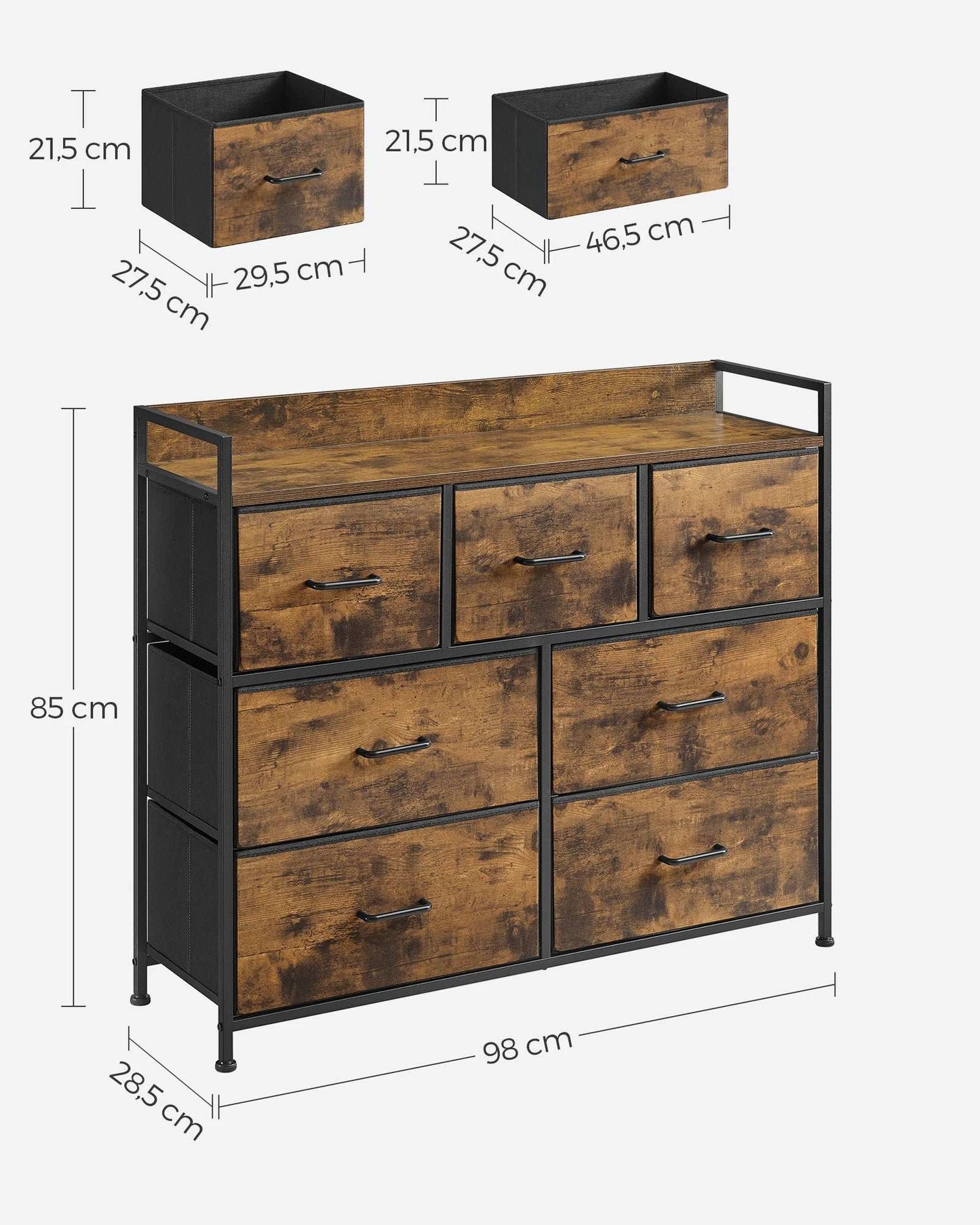 Commode de Salon à 7 Tiroirs | Design Industriel & Rangement Optimal.