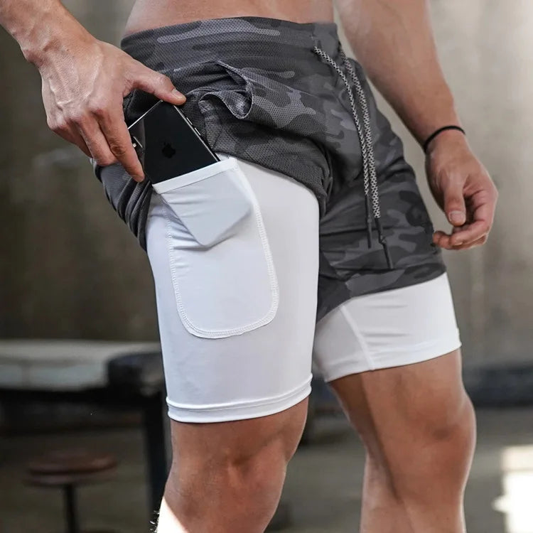 2 in 1 Sports Shorts - Comfort and Performance for Men.