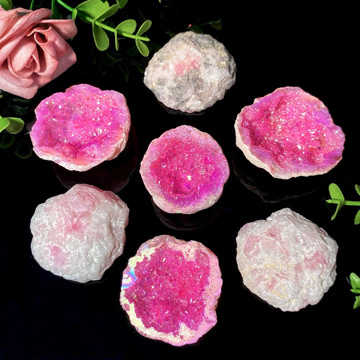 đž Pierre Brute en Agate Rose & Blanche â ĂlĂ©gance Naturelle & Bien-Ătre.
