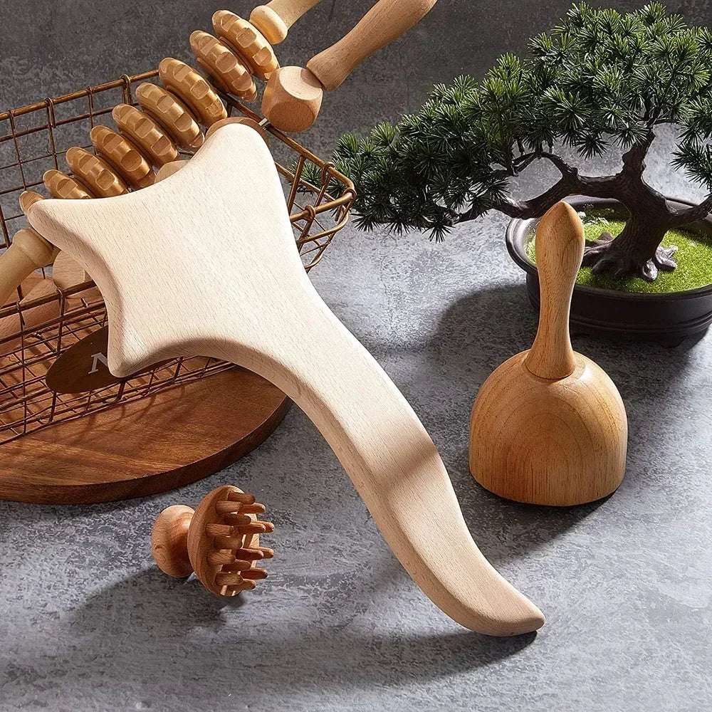 Masseur en Bois Thérapeutique – Drainage Lymphatique et Anti-Cellulite.