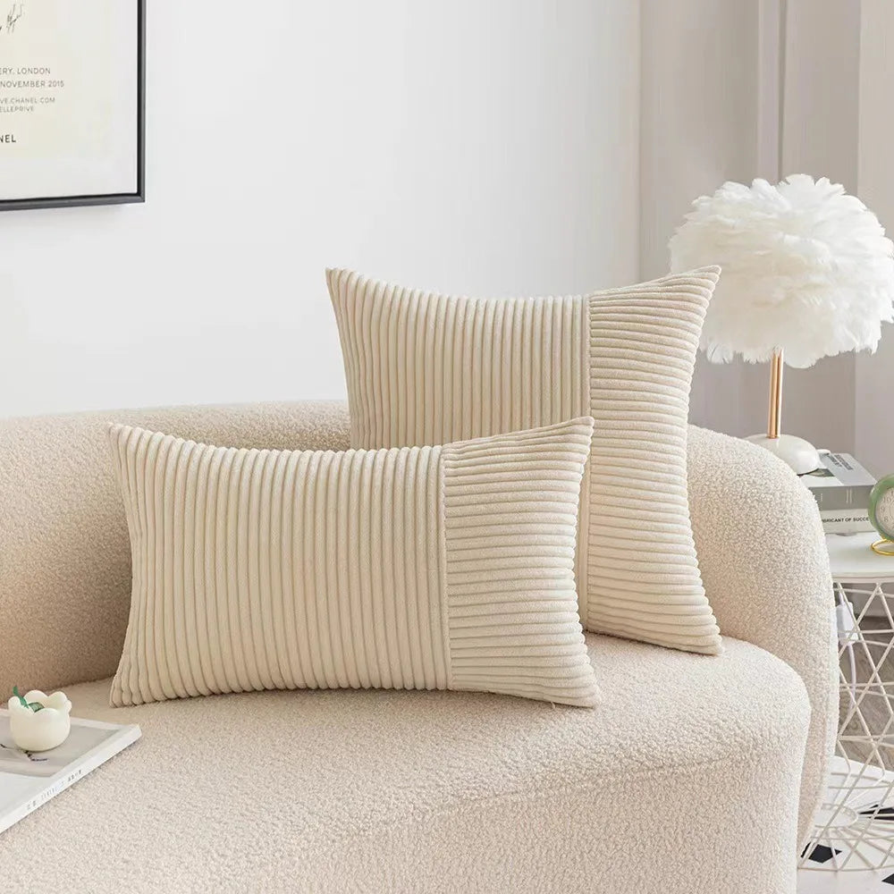Housses de Coussin en Velours Côtelé – Élégance & Confort Intemporel. Disponible en 9 couleurs.