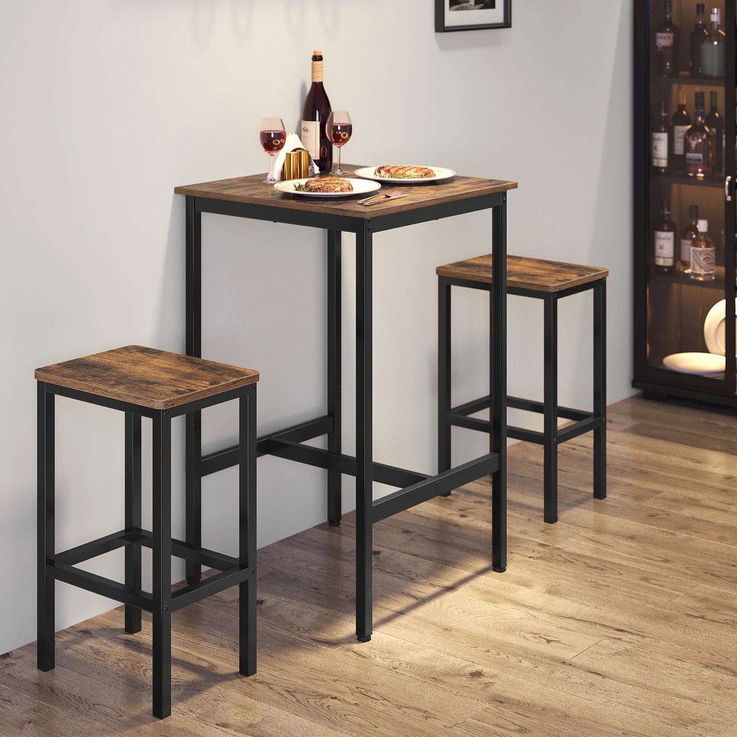 Table de Bar Industrielle avec Tabourets.