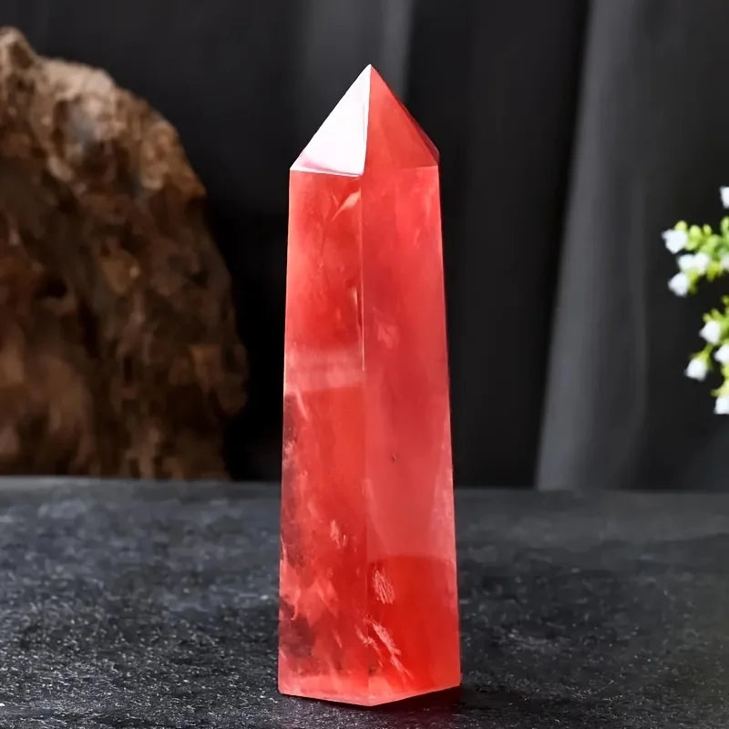 Feng Shui Red Quartz Tower – Energetic & Elegant Decoration for a Harmonious Interior and Christmas