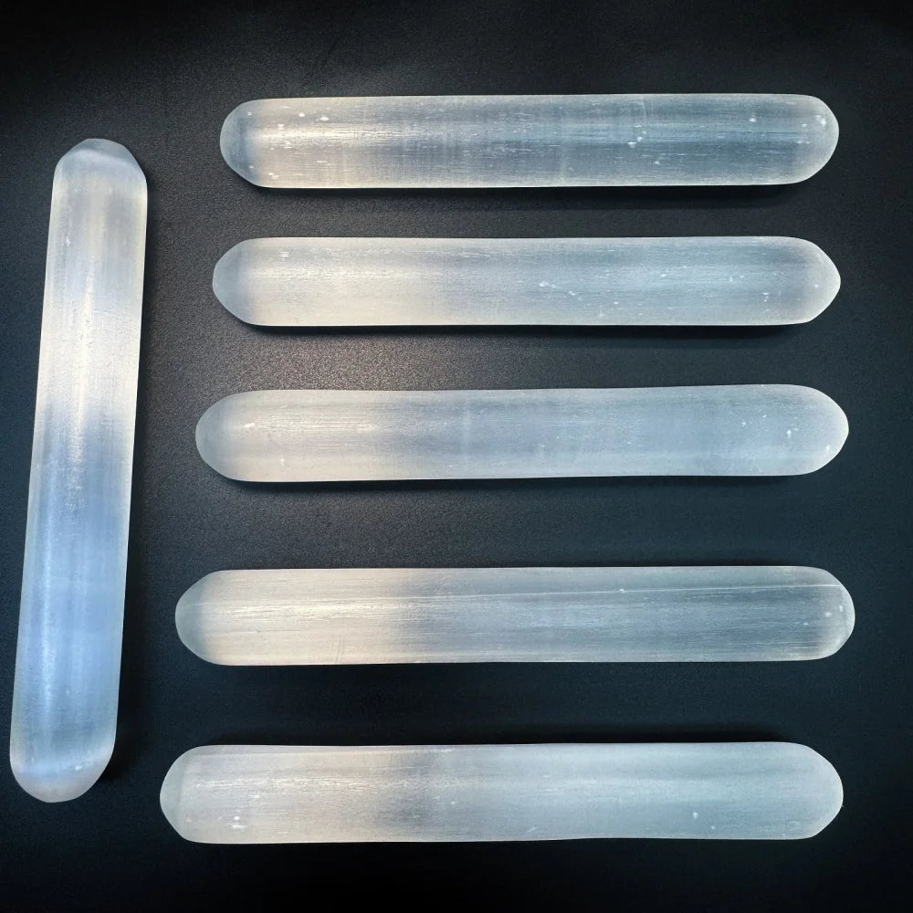 🔮 Baguette de Sélénite Naturelle – Cristal de Guérison & Protection Énergétique.