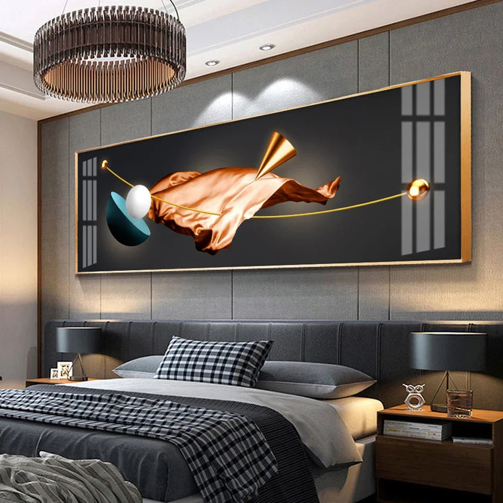 🖼️ Peinture sur Toile Dorée Art Géométrique Moderne & Luxe Abstrait.