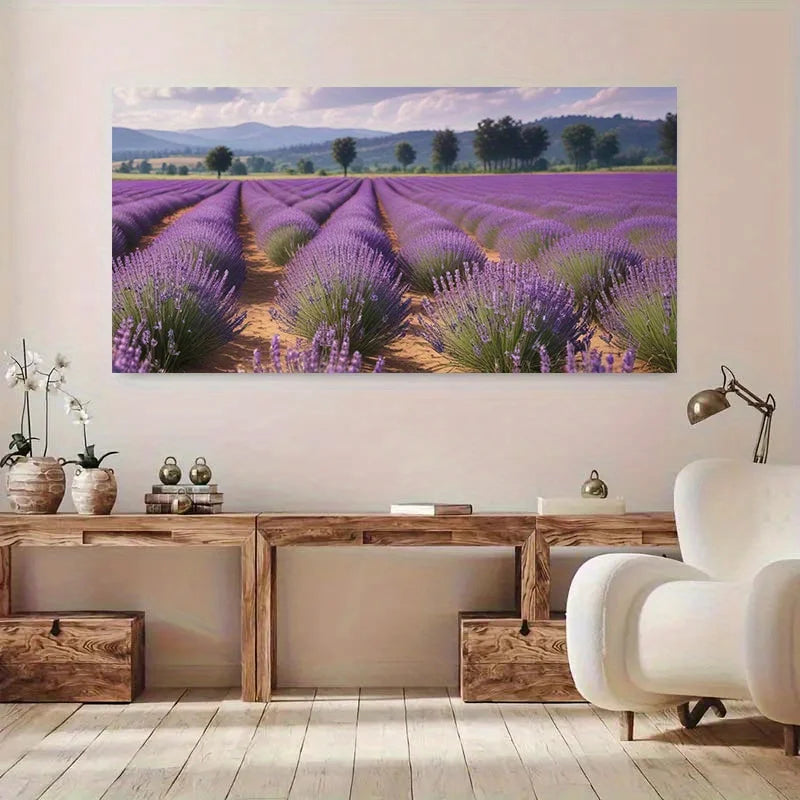 Peinture sur Toile Moderne – Champ Vibrant Abstrait Sans Cadre.