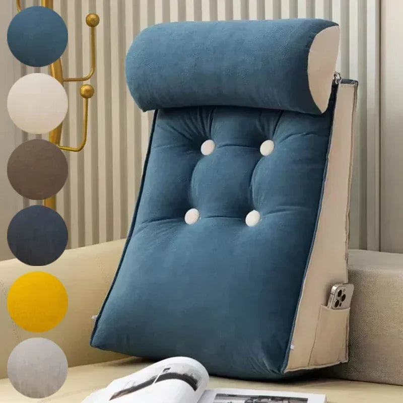 Oreiller de Lecture en Velours Cristal – Confort & Soutien Ergonomique. Disponible en 8 couleurs.