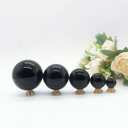 🖤 ​​Natural Black Obsidian Sphere – Protection &amp; Positive Energy