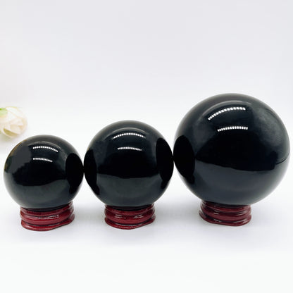 🖤 ​​Natural Black Obsidian Sphere – Protection &amp; Positive Energy