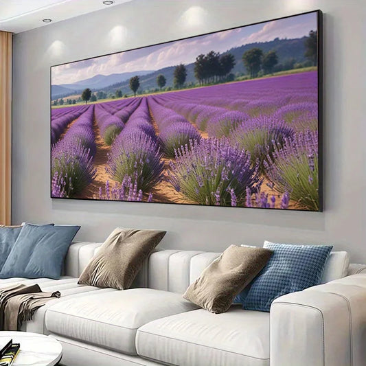 Peinture sur Toile Moderne – Champ Vibrant Abstrait Sans Cadre.
